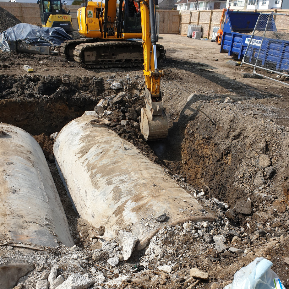 Tank excavation and decommissioning